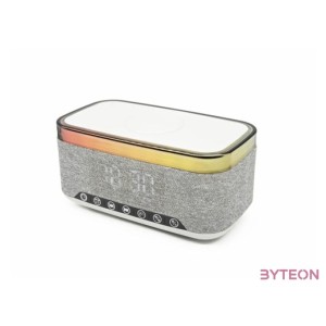 ENT Denver CRQ-225 Rádiós ébresztőóra Bluetooth funkcióval és vezeték nélküli töltéssel - Szürke