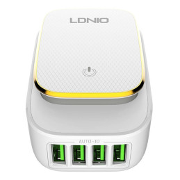 LDNIO A4405 4USB, LED lamp Wall charger + Lightning Cable