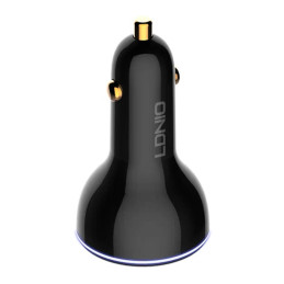 LDNIO C102 Car Charger, USB + 2x USB-C, 160W + USB-C to USB-C Cable (Black)