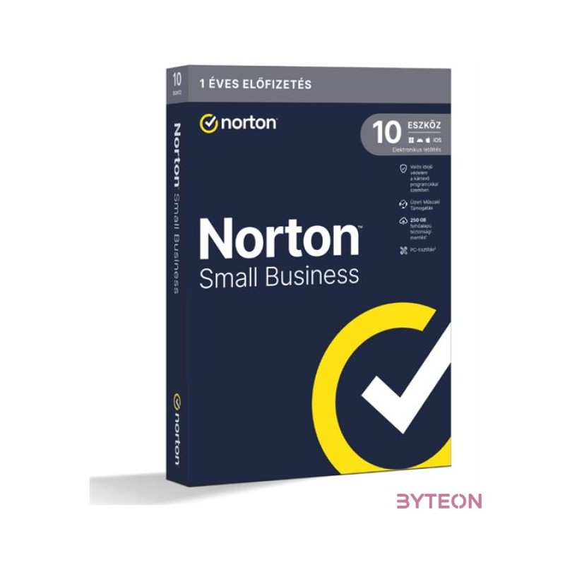 SW Norton Small Business 2.0 - 21463585 - 250GB HU 1 felhasználó, 10 eszköz , 1 év, dobozos
