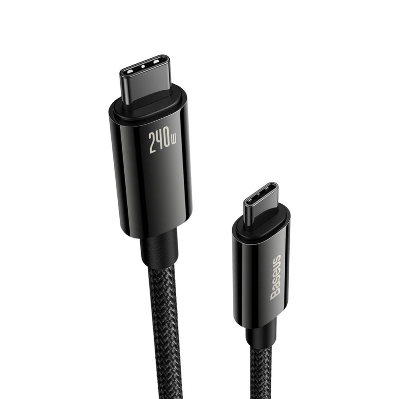 USB-C to USB-C cable Baseus Tungsten Gold 240W 3m (black)