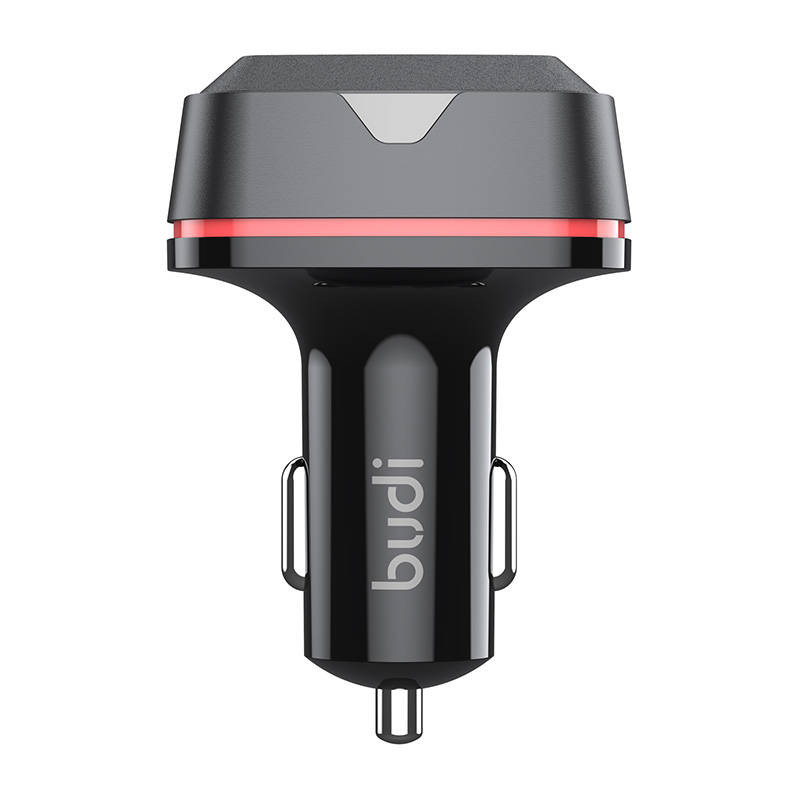 Budi car charger, USB + 2x USB-C, 60W, PD + QC (black)