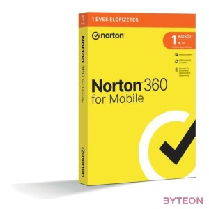 SW Norton 360 Mobile - 21459990 - HU 1 felhasználó, 1 eszköz,1 év, dobozos