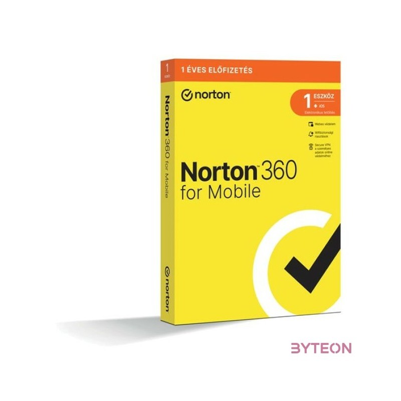 SW Norton 360 Mobile - 21459990 - HU 1 felhasználó, 1 eszköz,1 év, dobozos