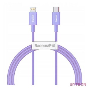ACC Baseus Superior USB Type-C  iPhone, 20W gyorstöltő adatkábel, 1m, lila