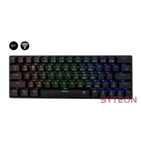 BILL White Shark Premium GK-003111B,R-US KAIKEN vezeték nélküli mechanikus gamer billentyűzet - fekete - US