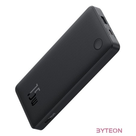 Baseus Airpow Lite powerbank 10000 mAh, 15W, fekete  USB Type-C, 30cm kábel