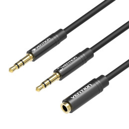 Stereo Splitter Dual 3.5mm Male to 3.5mm Female Vention BBOBY 0.3m (black)