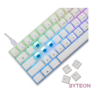 BILL White Shark GK-004221W,BL-US SHINOBI-2 vezetékes mechanikus gamer billentyűzet - fehér - US