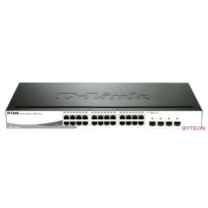 D-LINK Switch 24x1000Mbps (24xPOE)  4xGigabit kombó SFP Menedzselhető Rackes (Metro), DGS-1210-28P,ME,E