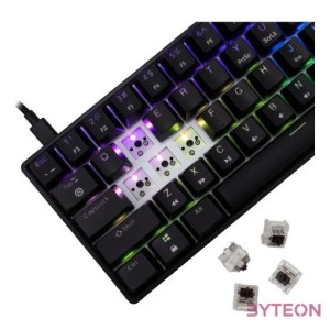 BILL White Shark GK-004131B,BR-US SHINOBI-2 vezetékes mechanikus gamer billentyűzet - fekete - US