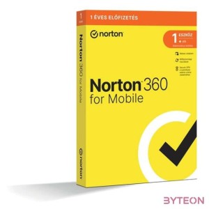 SW Norton 360 Mobile - 21459990 - HU 1 felhasználó, 1 eszköz,1 év, dobozos