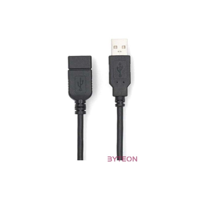 Nedis CCGL60010BK10 USB A-A (Male,Female) hosszabító , toldó kábel, USB2.0, hossz 1m