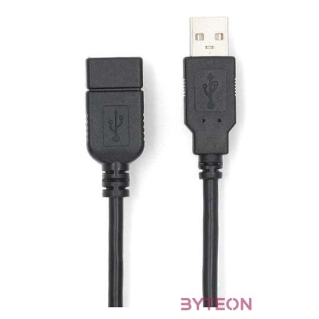 Nedis CCGL60010BK10 USB A-A (Male,Female) hosszabító , toldó kábel, USB2.0, hossz 1m