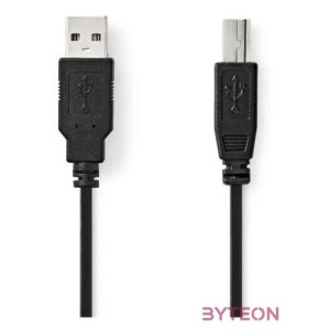 Nedis CCGL60100BK50 USB2.0, USB A - B kábel, 10W, hossz 5m