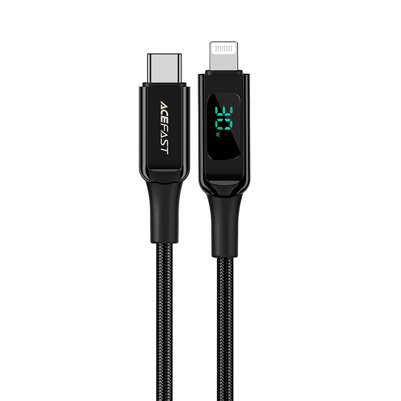 Cable USB-C to Lightning Acefast C6-01, 30W, MFi, 1.2m (black)