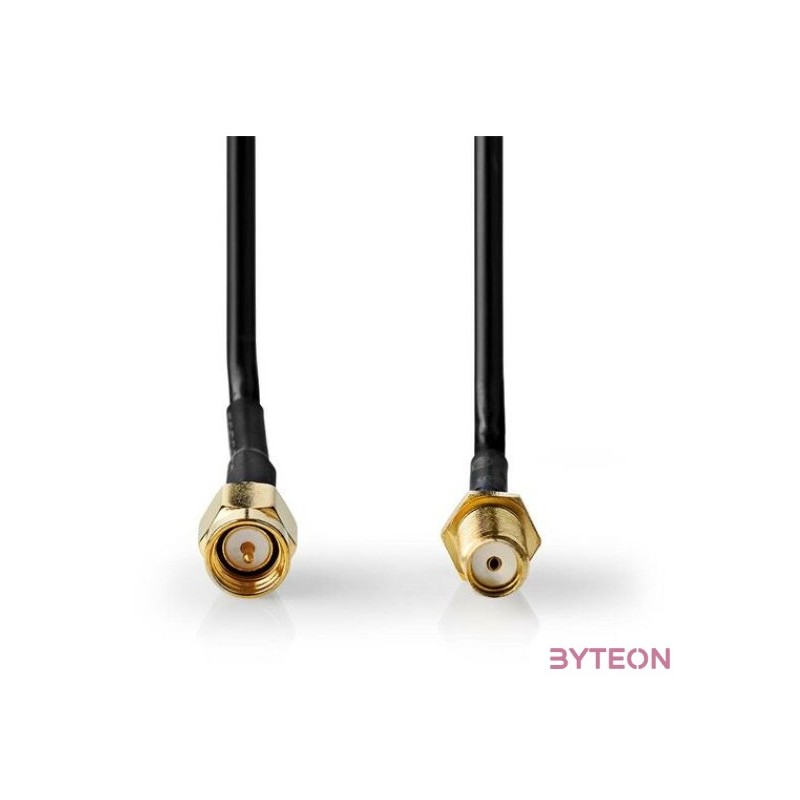 Nedis CSGL02010BK50 SMA kábel, SMA férfi,  SMA nő, Aranyozott, 50 Ohm,  árnyékolt, 3,00 m  kerek,  PVC, Fekete