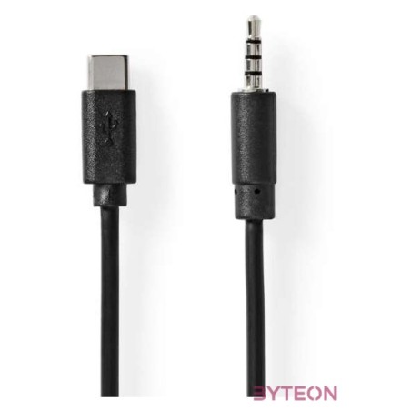 Nedis CCGL65950BK10 USB-C (USB C) dugó - 3,5 mm sztereo jack dugó  1,00 m
