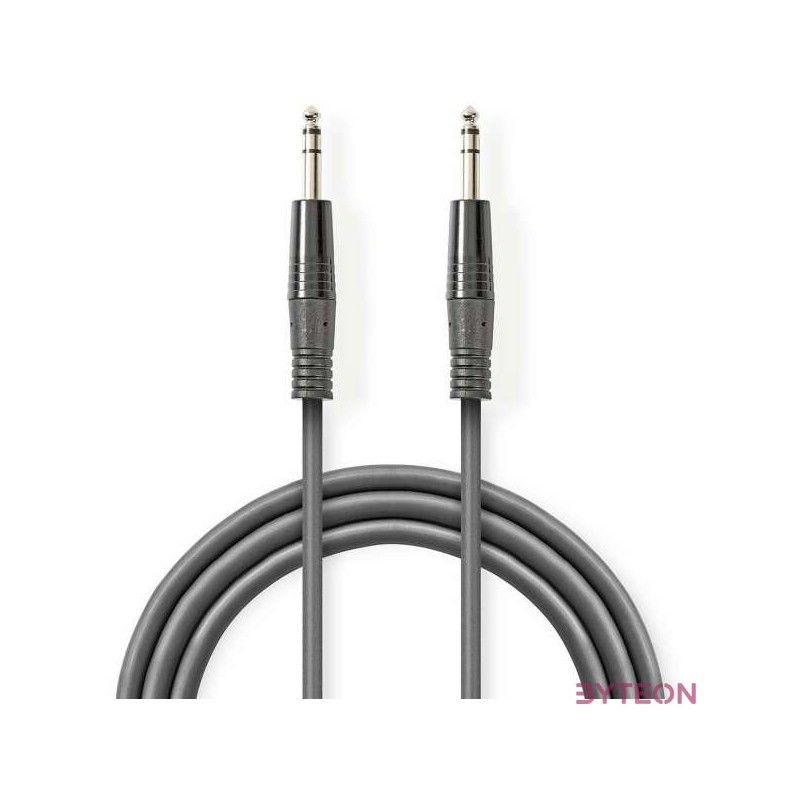 Nedis COTH23020GY50 félprofi audio kábel, 2 x 6,35mm sztereo jack dugó, hossz 5m, rugalmas