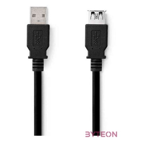 Nedis CCGL61010BK10 USB3.2 toldó , hosszabító kábel, USB A dugó, USB-A aljzat, 5 Gbps, 1m, (USB3.1, USB3.0, USB2.0)