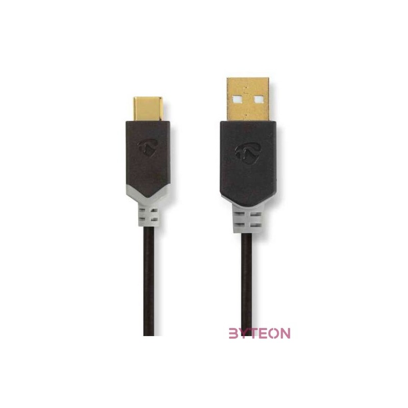 Nedis CCBW60600AT10 USB kábel, USB2.0 Gen 1, USB-A dugó - USB-C dugó, 60 W  480 Mbps, 1 m