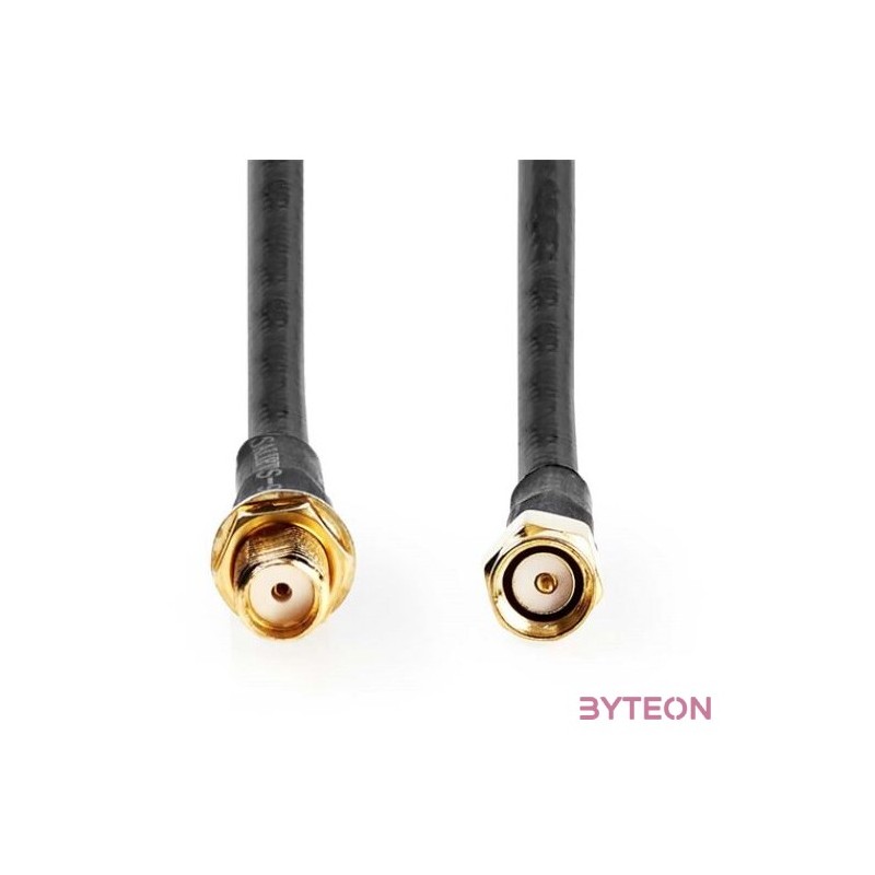 Nedis CSGL02400BK100 SMA kábel apa, anya, aranyozott, 50 Ohm, kettős árnyékolású, 10 m