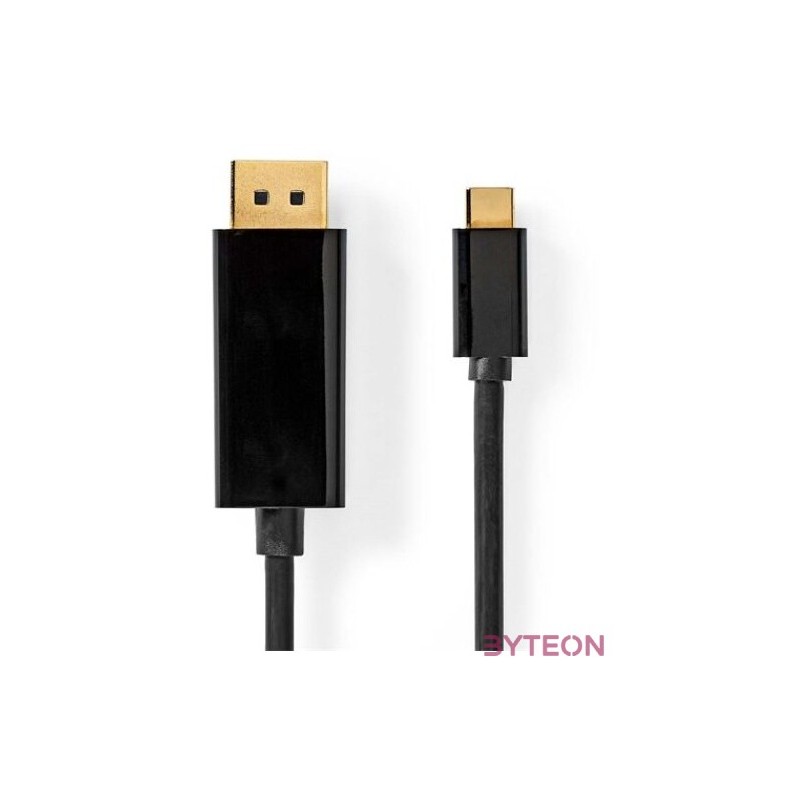 Nedis CCGL64352BK20 USB C (USB-C) - Displayport kábel, USB3.2 Gen 1, 4K60Hz, 2m, (USB3.1, USB3.0, USB2.0)