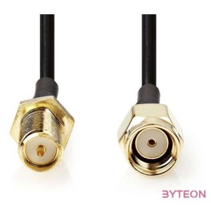 Nedis CSGL02210BK30 SMA kábel, RP SMA férfi, RP SMA női, Aranyozott, 50 Ohm, Egyetlen árnyékolt, 3,00 m, kerek