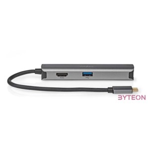 Nedis CCBW64210AT02 USB-C (USB C) dugó - 3x USB, HDMI, RJ45, 5 Gbps