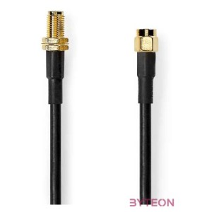 Nedis CSGL02400BK50 SMA kábel apa  anya, aranyozott, 50 Ohm, kettős árnyékolású, 5 m