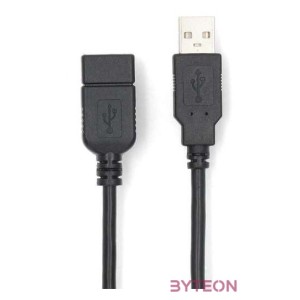 Nedis CCGL60010BK10 USB A-A (Male,Female) hosszabító , toldó kábel, USB2.0, hossz 1m