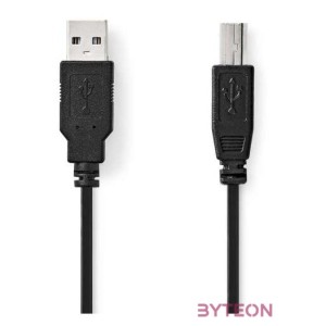 Nedis CCGL60100BK50 USB2.0, USB A - B kábel, 10W, hossz 5m