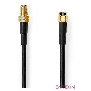 Nedis CSGL02400BK50 SMA kábel apa  anya, aranyozott, 50 Ohm, kettős árnyékolású, 5 m