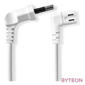 Nedis CEGL11055WT30 tápkábel, Euro dugó,  IEC-320-C7,  pipa, szögben balra, 3m, fehér