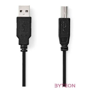 Nedis CCGL60100BK50 USB2.0, USB A - B kábel, 10W, hossz 5m