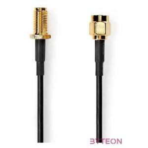 Nedis CSGL02010BK20 SMA kábel, SMA férfi,  SMA nő, Aranyozott, 50 Ohm,  árnyékolt, 2,00 m  kerek,  PVC, Fekete