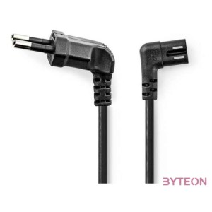 Nedis CEGL11055BK20 tápkábel, Euro dugó,  IEC-320-C7,  pipa, szögben balra, 2m, fekete