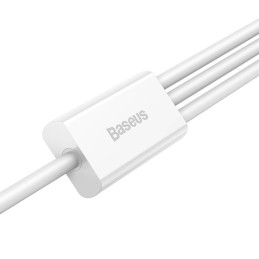 Quick Charge USB to M+L+C  Baseus Superior Data 3.5A 1m (White)