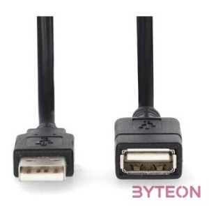 Nedis CCGL60010BK10 USB A-A (Male,Female) hosszabító , toldó kábel, USB2.0, hossz 1m