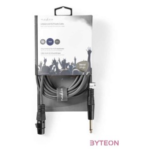 Nedis COTH15120GY50 félprofi audio kábel, 6,35mm mono jack dugó - 3p XLR aljzat, hossz 5m, rugalmas