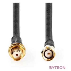 Nedis CSGL02400BK50 SMA kábel apa  anya, aranyozott, 50 Ohm, kettős árnyékolású, 5 m