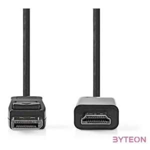 Nedis CCGL37100BK30 Displayport dugó - HDMI dugó kábel 1080p, 3m