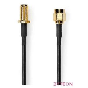 Nedis CSGL02010BK20 SMA kábel, SMA férfi,  SMA nő, Aranyozott, 50 Ohm,  árnyékolt, 2,00 m  kerek,  PVC, Fekete