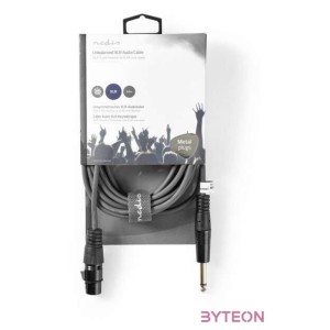 Nedis COTH15120GY50 félprofi audio kábel, 6,35mm mono jack dugó - 3p XLR aljzat, hossz 5m, rugalmas