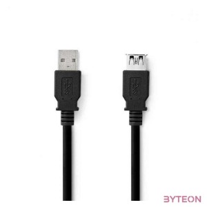 Nedis CCGL61010BK10 USB3.2 toldó , hosszabító kábel, USB A dugó, USB-A aljzat, 5 Gbps, 1m, (USB3.1, USB3.0, USB2.0)