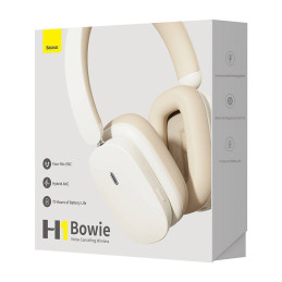 Baseus Bowie H1 Bluetooth 5.2 fejhallgató, ANC (fehér)