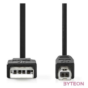 Nedis CCGL60100BK50 USB2.0, USB A - B kábel, 10W, hossz 5m