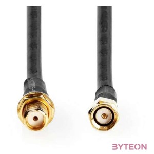 Nedis CSGL02400BK50 SMA kábel apa  anya, aranyozott, 50 Ohm, kettős árnyékolású, 5 m