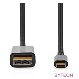 Nedis CCGL64352BK20 USB C (USB-C) - Displayport kábel, USB3.2 Gen 1, 4K60Hz, 2m, (USB3.1, USB3.0, USB2.0)