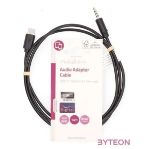 Nedis CCGL65950BK10 USB-C (USB C) dugó - 3,5 mm sztereo jack dugó  1,00 m